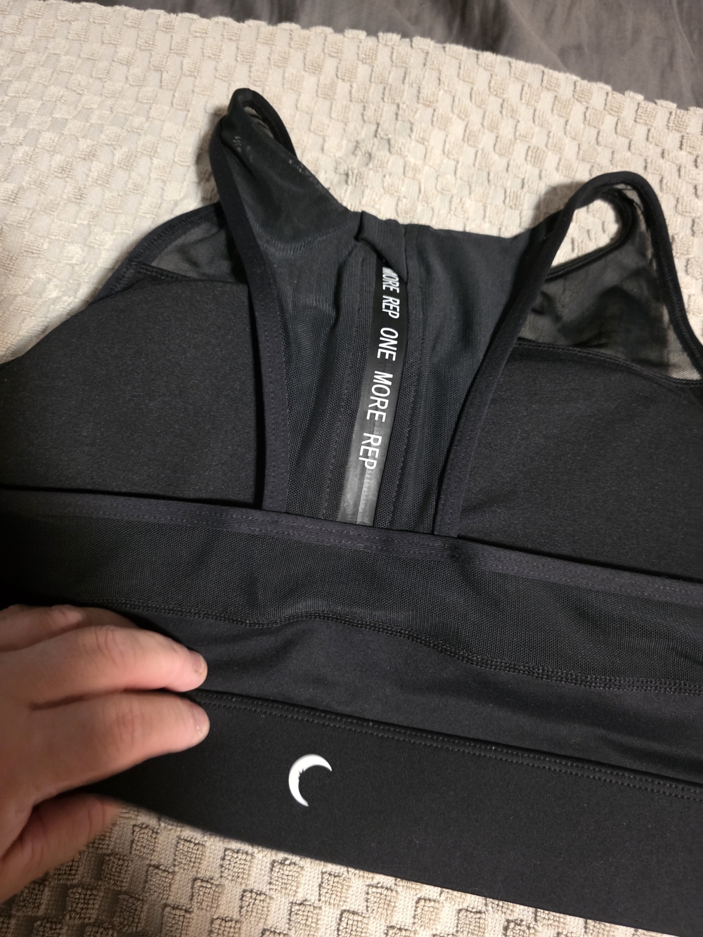 ZYIA Black Racerback Support Sports Bra with Crescent Logo